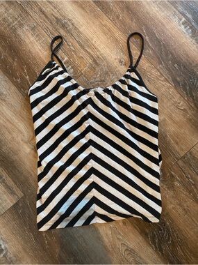 Old Navy Black and White Striped Camisole